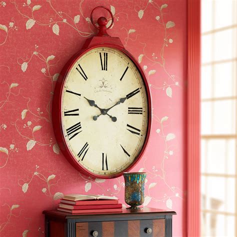 Red Antiqued Wall Clock Pier1 Imports