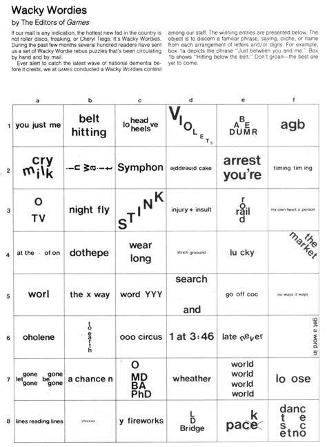 Word puzzles are designed to test with vocabulary, language and to explore its properties. Brain Teasers: Wackie Wordies | Word puzzles brain teasers ...