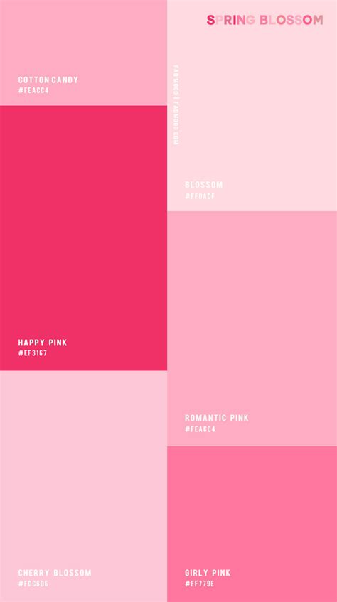 Pink Spring Blossomcolour Combo Color Palette Pink Pantone Colour