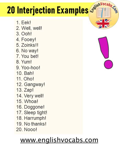 30 Interjection Examples List English Vocabs