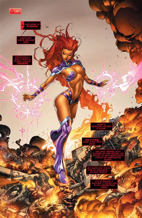 rule 34 canonical scene closed eyes comic page dc dc comics female fire hair koriand r long