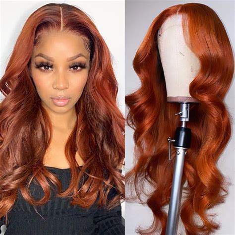 13x4 Body Wave Orange Ginger Lace Frontal Wig Cywigs