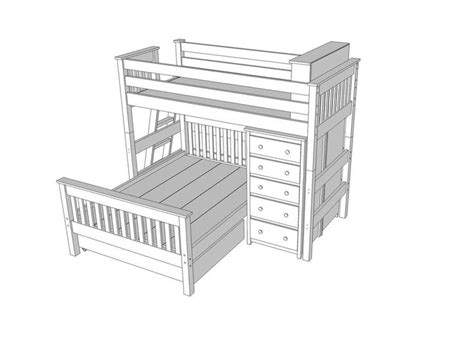 Drawing 2 Right View Of Bunk Bed L30 L Shaped Bunk Beds Bunk Beds