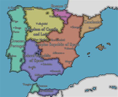 Spain In 1952 After The Second Spanish Civil War Rimaginarymaps