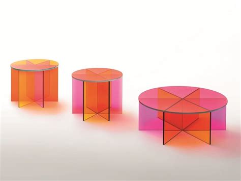 Tables Basses Ronde En Cristal Xxx By Glas Italia Design Johanna Grawunder