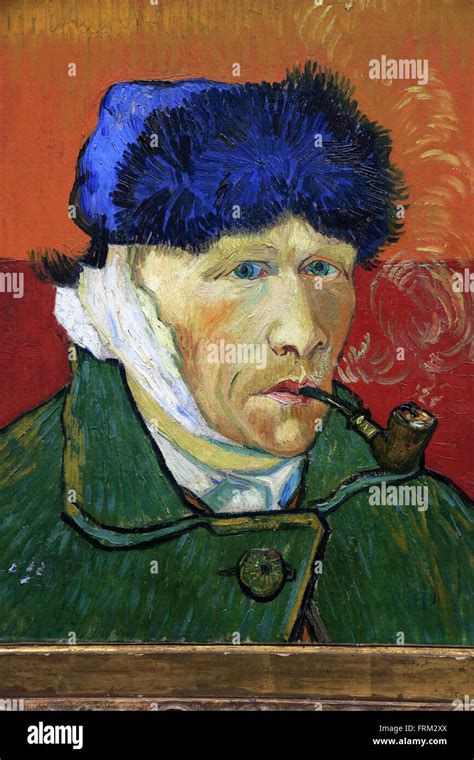 Self Portrait With Bandaged Ear And Pipe By Vincent Van Gogh In The