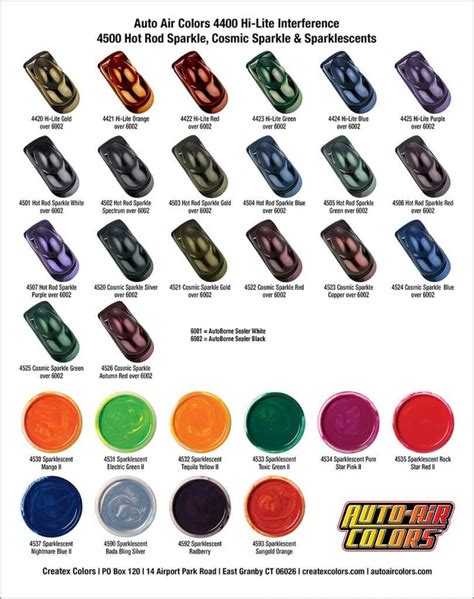 2017 Auto Air 4400 And 4500 Series Color Chart