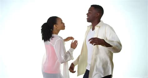 Slow Motion Of Happy Young Black Couple Dancing Royalty Free Video