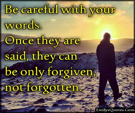 Be Careful With Your Words Once They Are Said They Can