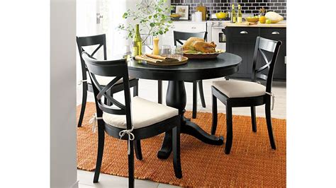 Avalon 45" Black Round Extension Dining Table | Crate and ...