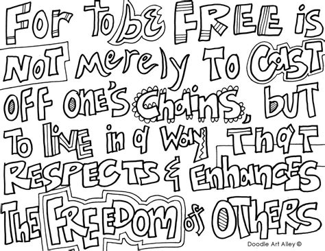 Freedom Quote Coloring Pages From Doodle Art Alley Action Quotes All