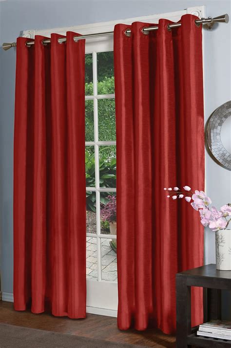 Jaclyn Love 2 Pack Dupioni Curtain 40 By 84 Inch Rio Red