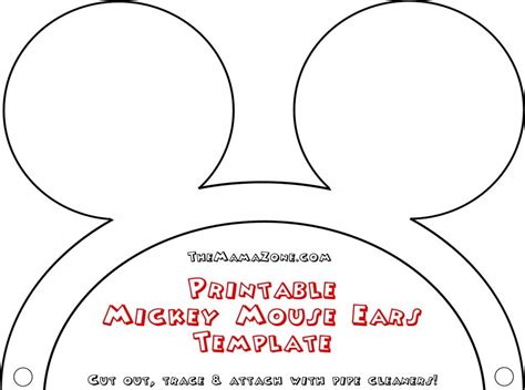 The Mamazone Free Printable Mickey Mouse Ear Template Craft Mickey