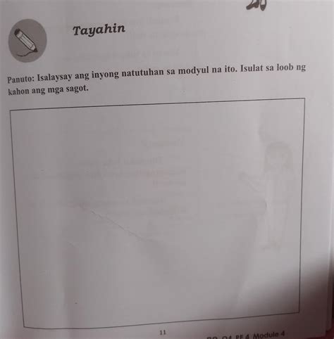 Tayahin Panuto Isalaysay Ang Inyong Natutuhan Sa Module Na Ito Isulat