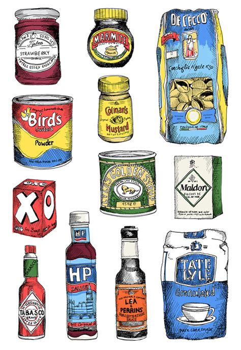 So which ten essentials do i keep in my store cupboard? May van Millingen's Food Illustrations - Design Week