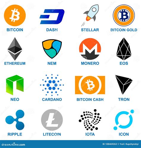 Cryptocurrency Logo Set Stock Illustration Illustration Of Banking
