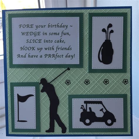 Golf Handmade Card Masculine Birthday Cards Fabric Cards Masculine