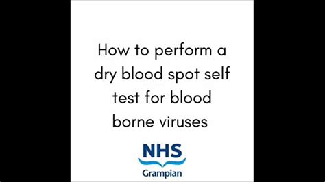 How To Perform A Dry Blood Spot Self Test For Blood Borne Viruses Youtube