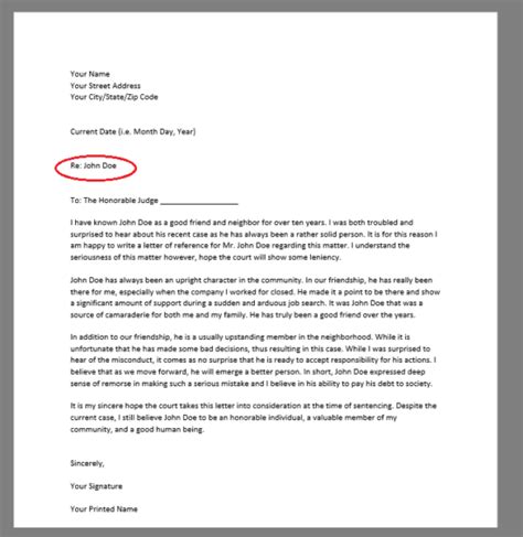 As a result, some people may choose to throw away or ignore the letter. Free Character Reference Letter (for Court) Template - Samples - PDF | Word - eForms