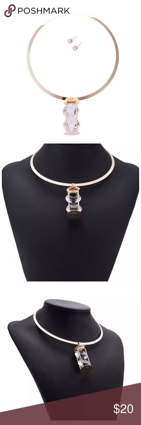 ‼️price Firm Last Call Gold Hourglass Necklace Choker Collar Necklace
