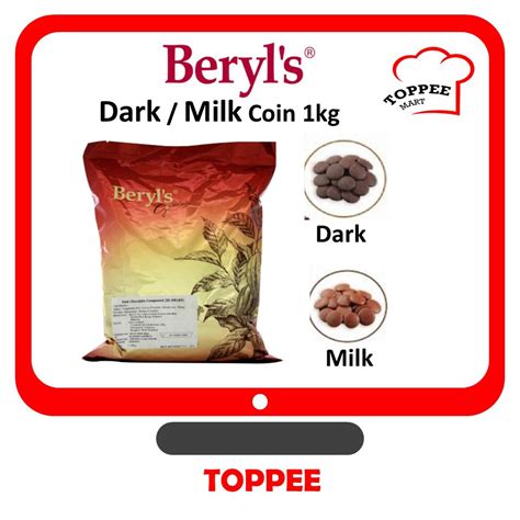 Fragile sticker will be labelled on the box before ship out. BERYL'S Dark /Milk /White Coin 1kg Chocolate Compound COIN ...
