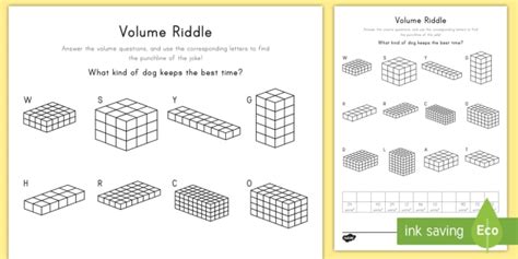 Mathematical Riddles Volume Solve The Riddle Math Activity