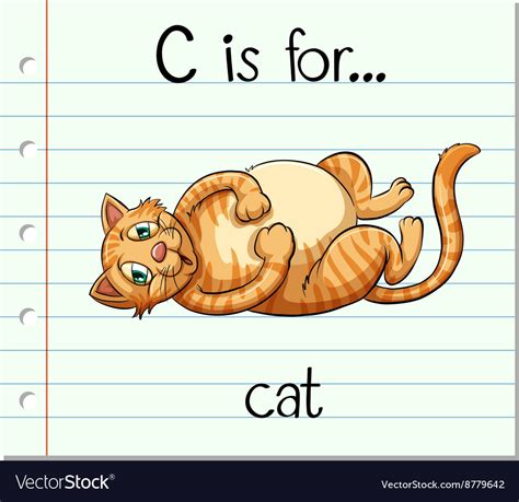 Flashcard Letter C Is For Cat Royalty Free Vector Image