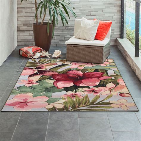 Tropical Floral Indoor Outdoor Rugs By Liora Manne