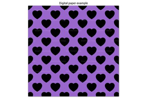 Seamless Large Hearts Digital Paper 250 Colors With Pattern By