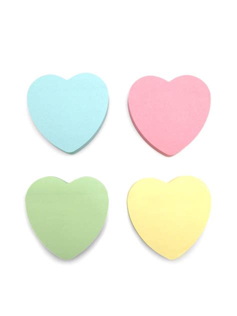 Heart Sticky Notes Pastel Post It Notes Memo Pads Of 100 Etsy Uk