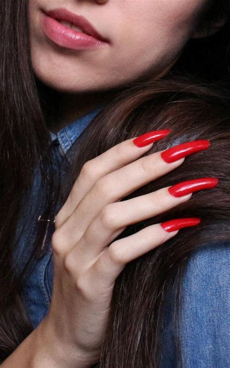 Pin By Joel P On Beauty And Makeup Long Red Nails Red Nails Long Nails