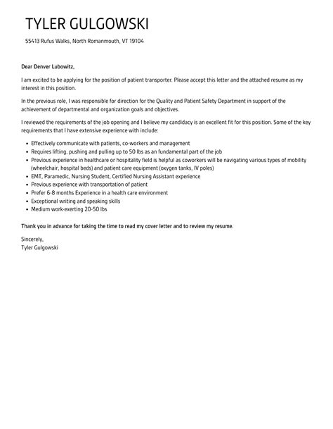 Patient Transporter Cover Letter Examples Qwikresume - vrogue.co