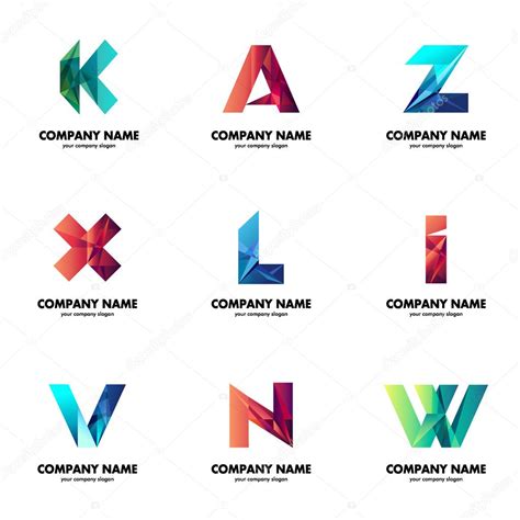 un conjunto de logotipos para su negocio las letras iniciales del nombre de la empresa vector