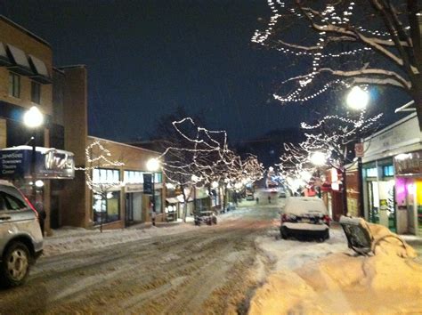 During the first major snow of the season: Downtown State College, PA