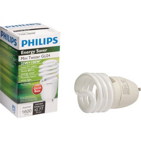 Philips Energy Saver W Equivalent Warm White Gu Base Spiral Cfl
