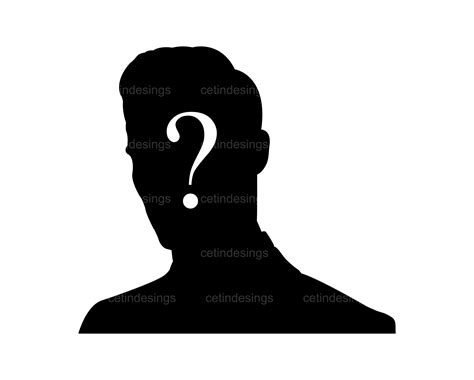 Male Silhouette Profile Picture With Question Mark On The Head Etsy