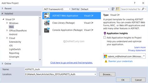 Implementing User Authentication In ASP NET MVC 6 DotNetCurry