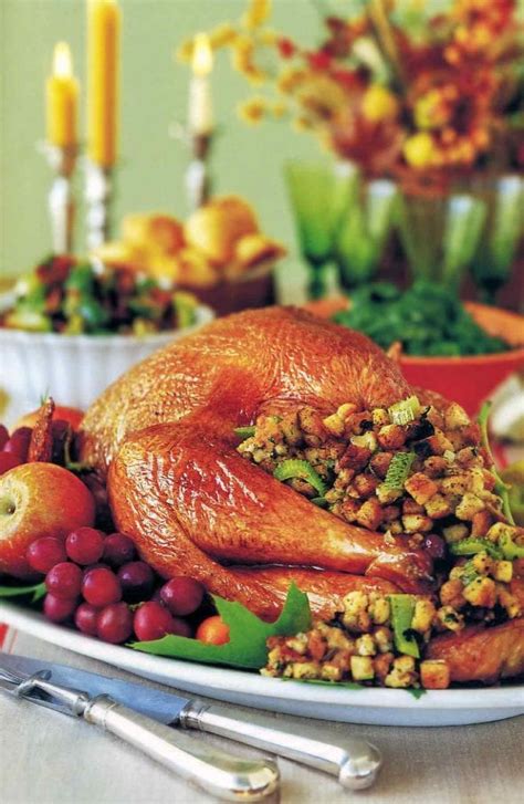 roast turkey with stuffing and vegetables recipe leite s culinaria