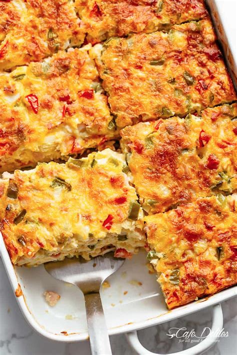 Easy To Make Breakfast Casserole With Shredded Potato Hash Browns