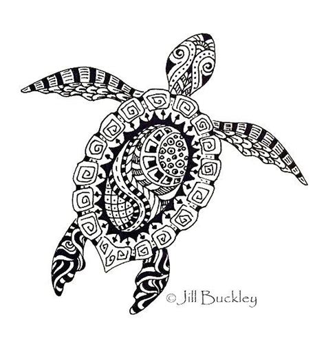 Turtle Mandala Zentangle Coloring Picture Turtle Tattoo Designs