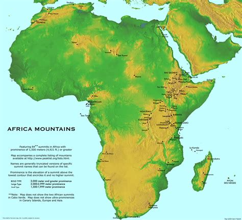 Large Detailed Africa Mountains Map Africa Mapsland Maps Of The World