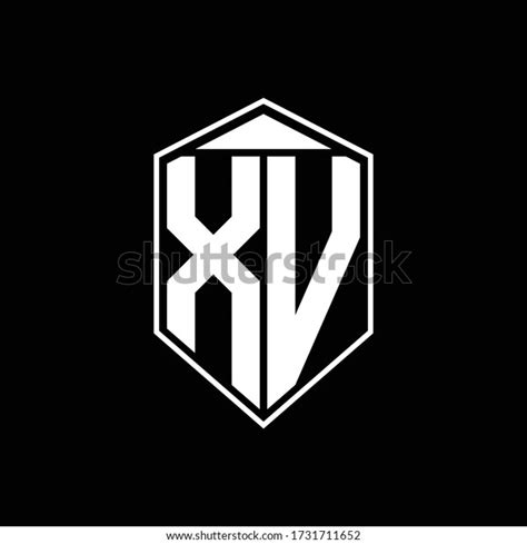 Xv Logo Monogram Emblem Shape Combination Stock Vector Royalty Free