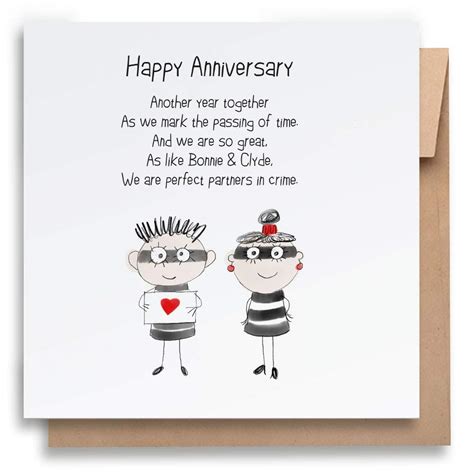 Buy Partners Anniversary Card With Envelope Funny Anniversary Card Humorous Anniversary Card
