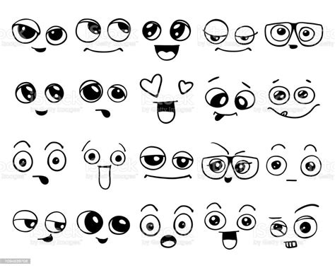 Emotions Set Of Doodle Faces Smile Drawing Cartoon Faces Face