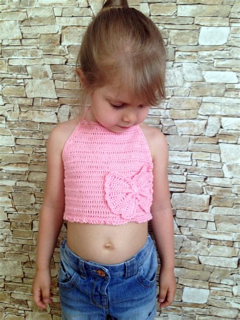 Bow Crochet Pink Toddler Top Baby Toddler Top Crochet Bikini Musik