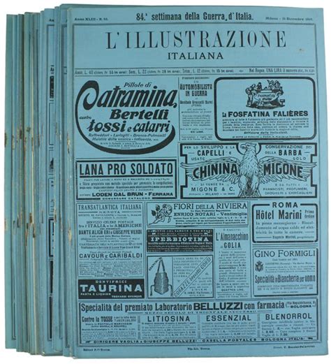 Lillustrazione Italiana Annata 1916 Completa In Fascicoli Con