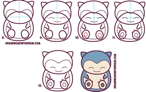 How To Draw Cute Snorlax Chibi Kawaii From Pokemon In