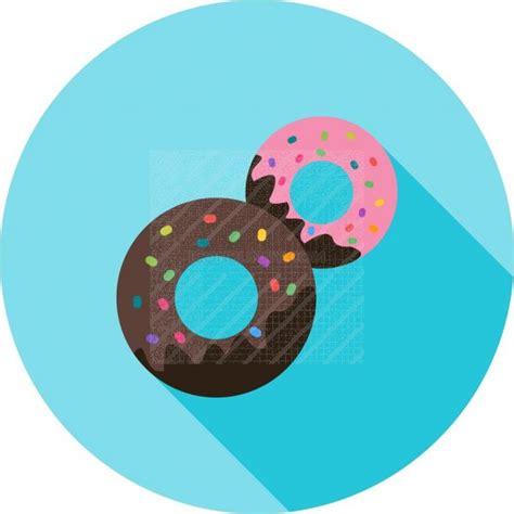 Doughnuts Flat Shadowed Icon Iconbunny