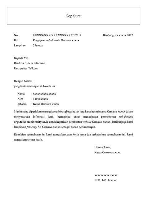Contoh Surat Permohonan Pemasangan Wifi Dari Telkom Surat Permohonan