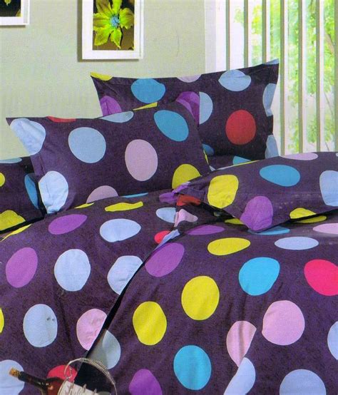 Blue Eyes Purple Double Bed Sheet With 2 Pillow Covers Buy Blue Eyes Purple Double Bed Sheet